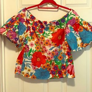 Beautiful off the shoulder floral blouse